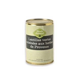 Lentilles vertes cuisinées aux herbes de Provence