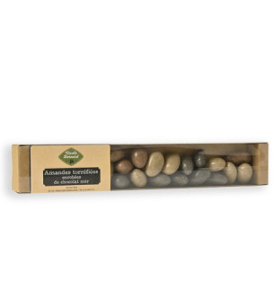 Amandes torréfiées enrobées de chocolat noir