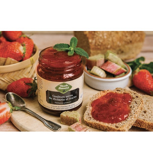 Confiture extra de rhubarbe et fraise