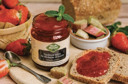 Confiture extra de rhubarbe et fraise