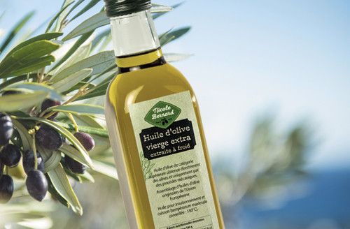 Lot de 2 bouteilles d'huile d'olive vierges extra extraite à froid